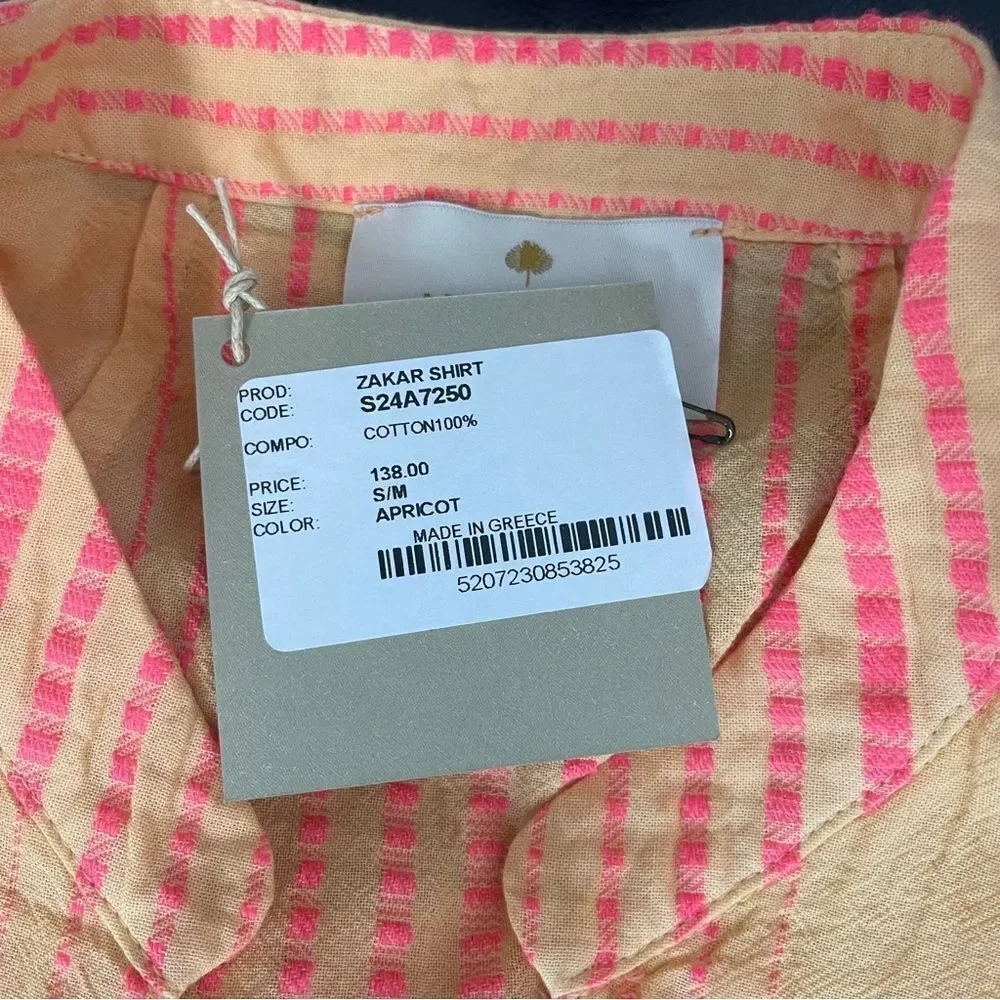 AUGUST Greek resort brand ZAKAR Shirt NWT